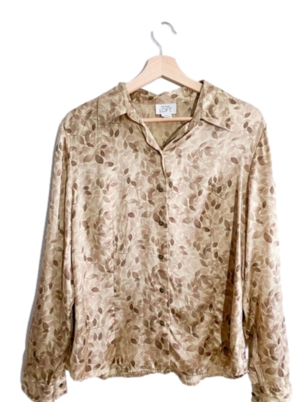 Beautiful Ann Taylor Loft 100% Silk Button-Down Blouse 🤎